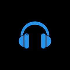 blue headphones isolated on white