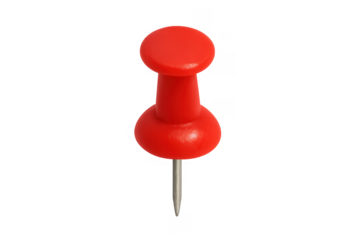 Red plastic push pin thumbtack marking location