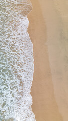 waves on the beach drone shot