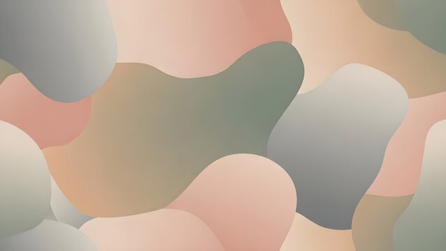 Seamless Abstract Gradient Organic Shape Vector Pattern