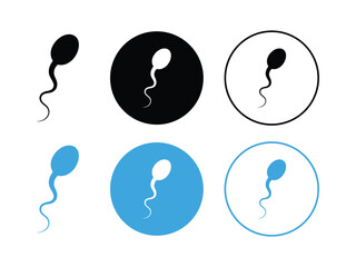 Sperm cell icon set. reproduction male gamete biology symbol. vector illustration