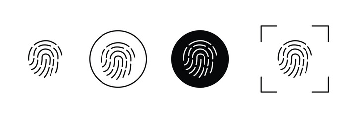 Fingerprint. ID app icon. Finger print accepted icon. Fingerprint scanning. Digital fingerprint, finger print fingerprint lock secure security logo 