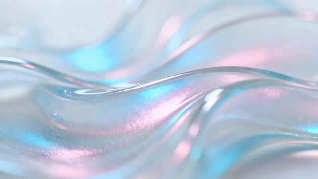 Iridescent opal glass texture with pastel blue and pink swirls