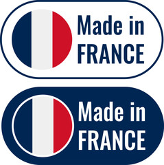 Logos created in oval shapes highlighting French origins and design in a simple style