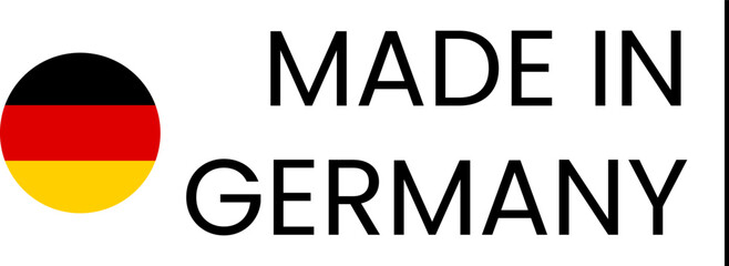 Symbol of quality with Made in Germany label in German national colors