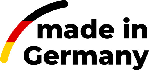 Icon showing made in Germany label with German national colors and stylish stroke design