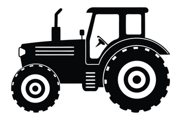 Obraz premium tractor silhouette line art vector illustration