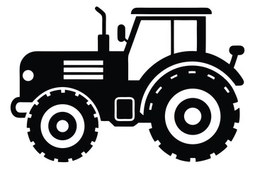 Obraz premium tractor silhouette line art vector illustration