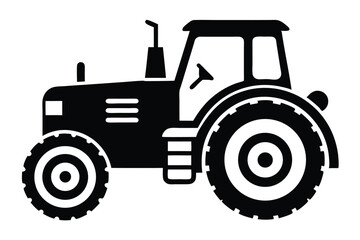 Obraz premium tractor silhouette line art vector illustration