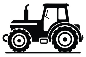 Fototapeta premium tractor silhouette line art vector illustration