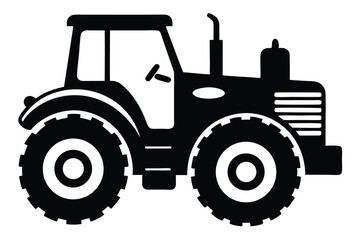 Obraz premium tractor silhouette line art vector illustration