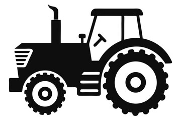 Obraz premium tractor silhouette line art vector illustration