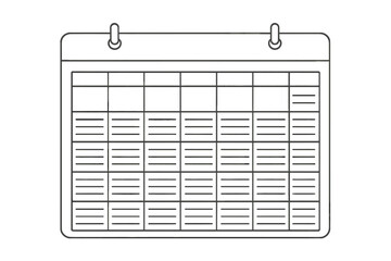 Blank Calendar Grid with Notes