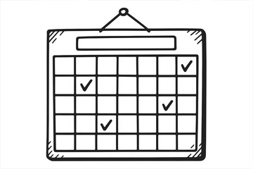Calendar with Checkmarks