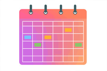 Modern Calendar Interface with Colorful Event Markers