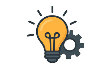 Light bulb and gear icon