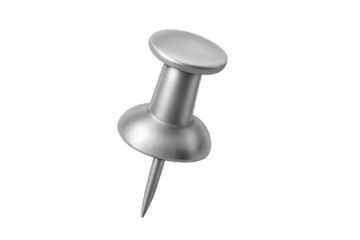 Silver metal thumbtack pushpin holding important notes