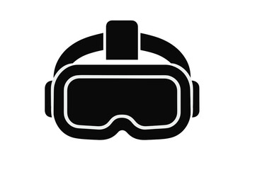 Obraz premium Virtual reality headset icon on gray background