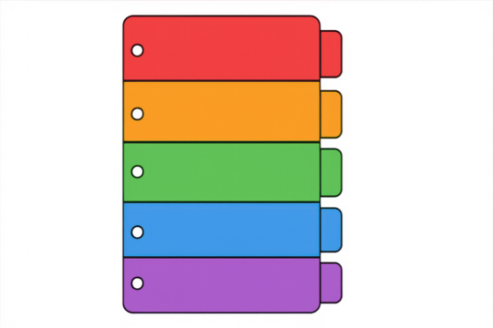 Colorful binder divider tabs for organizing documents - Powered by Adobe
