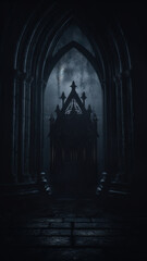 Dark and enchanting gothic doorway evoking mystery and history.