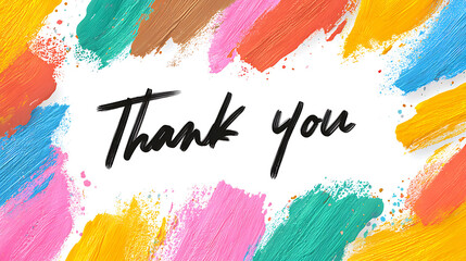 thank you sign colorful watercolor background ai genrative
