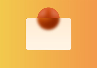 Abstract orange background with frosted glass and 3D sphere. Eps 10