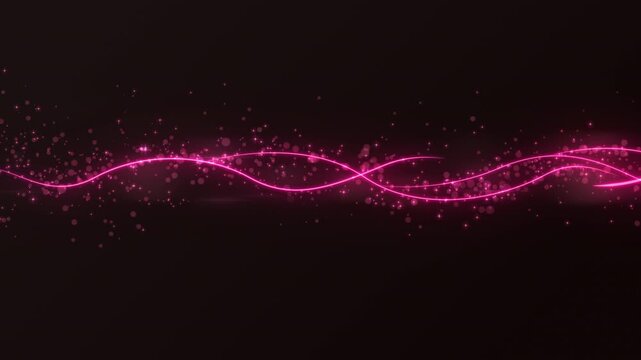 きれいなウェーブのラインとキラキラ星　ピンク　フェードインアウト