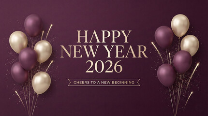 New Year Celebration with Balloons