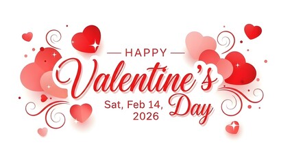 Happy valentines day sat feb 14 2026 greeting card illustration