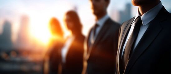 Faceless portrait of people working for companies heavily defocused positive work environment background anonymous professionals with good corporate culture workplace