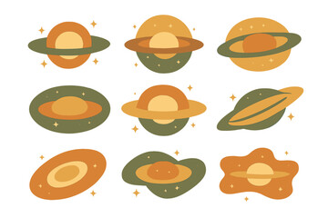 Retro Space Planets and Stars © icon_art