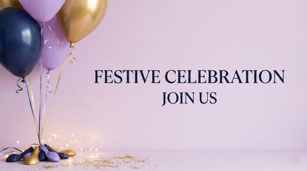 Festive balloon arrangement with confetti