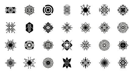 Modern technology logos showcasing circuit designs perfect for branding, tech startups, innovative businesses, and sleek professional marketing materials