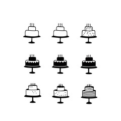 Naklejka premium Vector Illustration of Birthday Cake with Candles Isolated on White Background