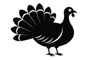 Obraz premium thanksgiving turkey silhouette line art vector illustration