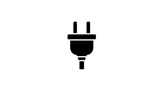 Black electrical plug icon symbol.