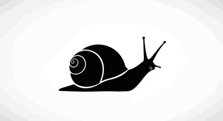 Black silhouette of a snail.
