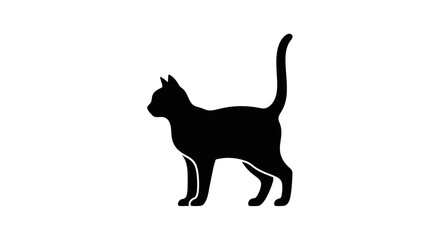 Black silhouette of a standing cat.