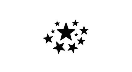 Black star shapes on white background.