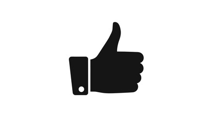 Black Thumbs Up Icon Symbol.