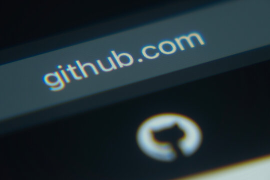 Dhaka, Bangladesh- 02 Dec 2025: A Close-up of a laptop screen is displaying the GitHub web interface in a browser.