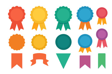 Award ribbons and banners in various colors and shapes
