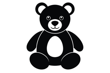 Obraz premium teddy bear silhouette line art vector illustration