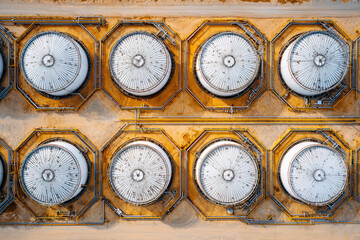 View of fuel storage tanks and logistics terminal in an industrial area showing large tanks and piping systems