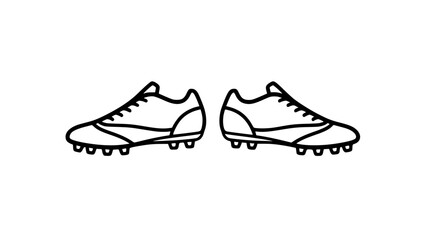 Soccer cleats flat design black white icon