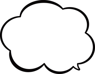 黒い雲の形をしたふきだし。シンプルで使いやすい