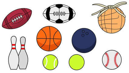 Obraz premium Collection of Various Sports Balls and Equipment.