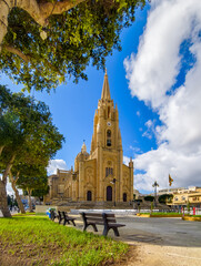 Ghajnsielem parish church in the island of Gozo, Malta