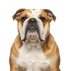 Obraz premium Bulldog looking up isolated on transparent background