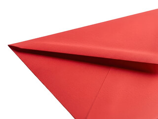 Red paper airplane isolated on transparent background